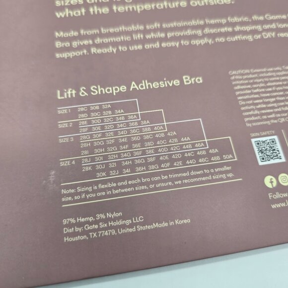 NOOD The Game Changer Bra Womens Size 2 Beige Lift & Shape Adhesive Invisible - Picture 4 of 9